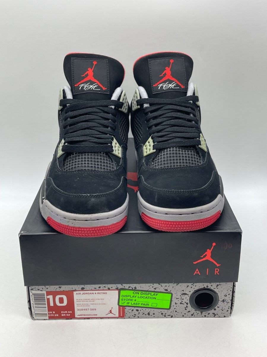 Jordan 4 Retro Black Cement (2012) 10 (Moderately Worn Pre-Owned)JordanBlack/Fire Red-Cement Grey - Image 2