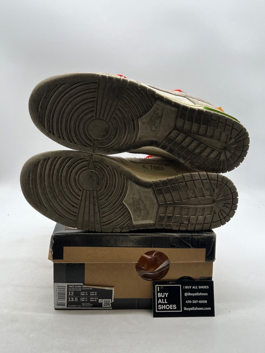 Nike Dunk Low Off-White Lot 13 12 (Heavily Worn Pre-Owned) - Image 8