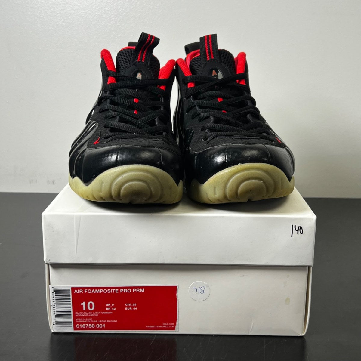 Nike Air Foamposite Pro Yeezy 10 (Lightly Worn Pre-Owned)NikeBlack/Laser Crimson - Image 2