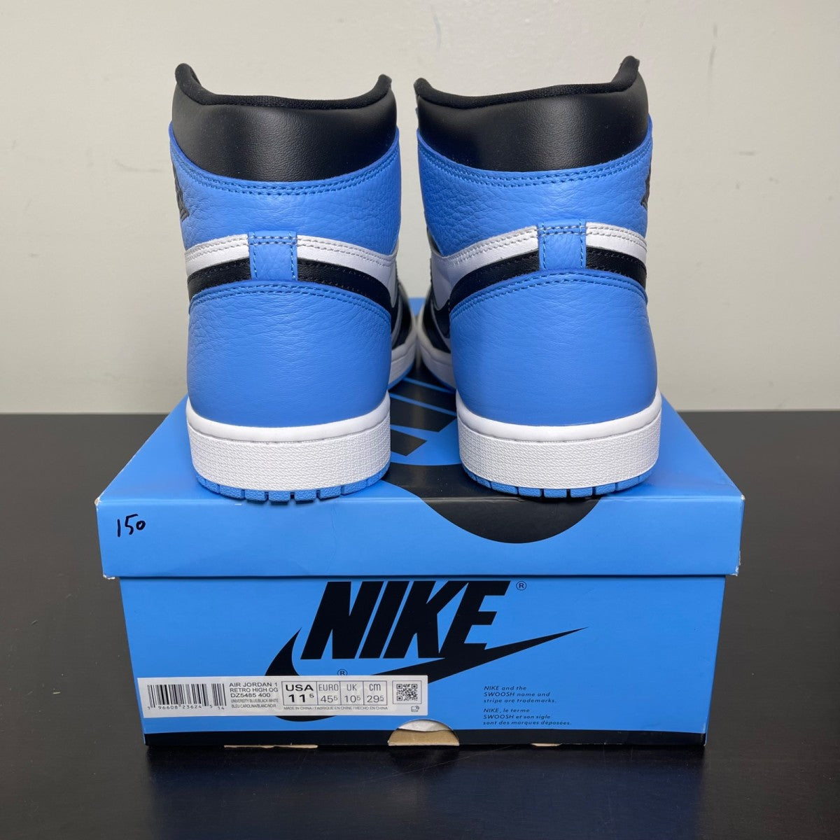 Jordan 1 Retro High OG UNC Toe 11.5 (New Pre-Owned)JordanUniversity Blue/Black/White - Image 4