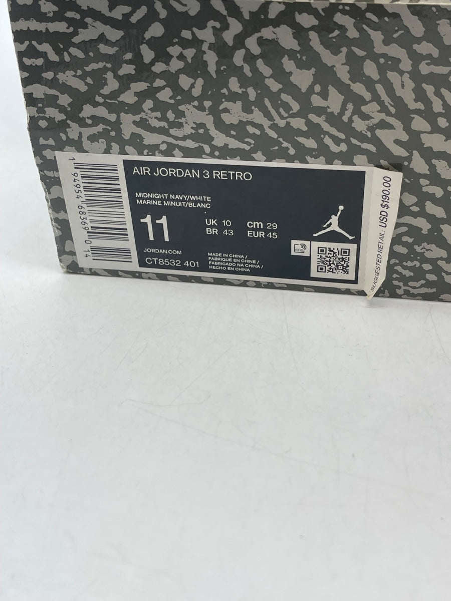 Jordan 3 Retro Georgetown (2021) 11 (Moderately Worn Pre-Owned)JordanMidnight Navy/Cement Grey-White - Image 9