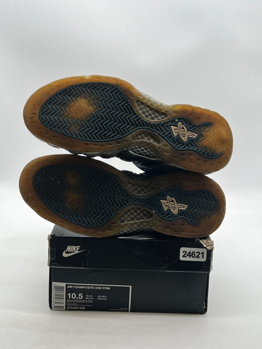Nike Air Foamposite One Blue Mirror 10.5 (Heavily Worn Pre-Owned)NikeMetallic Silver/Black-Dark Neon Royal-White - Image 8