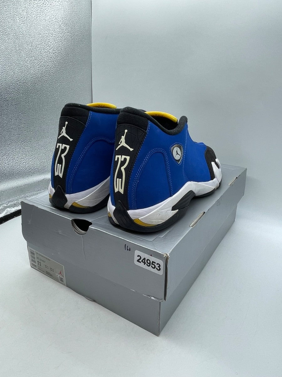 Jordan 14 Retro Laney (2023) 11 (Moderately Worn Pre-Owned)JordanVarsity Royal/Black-Varsity Maize-White - Image 5