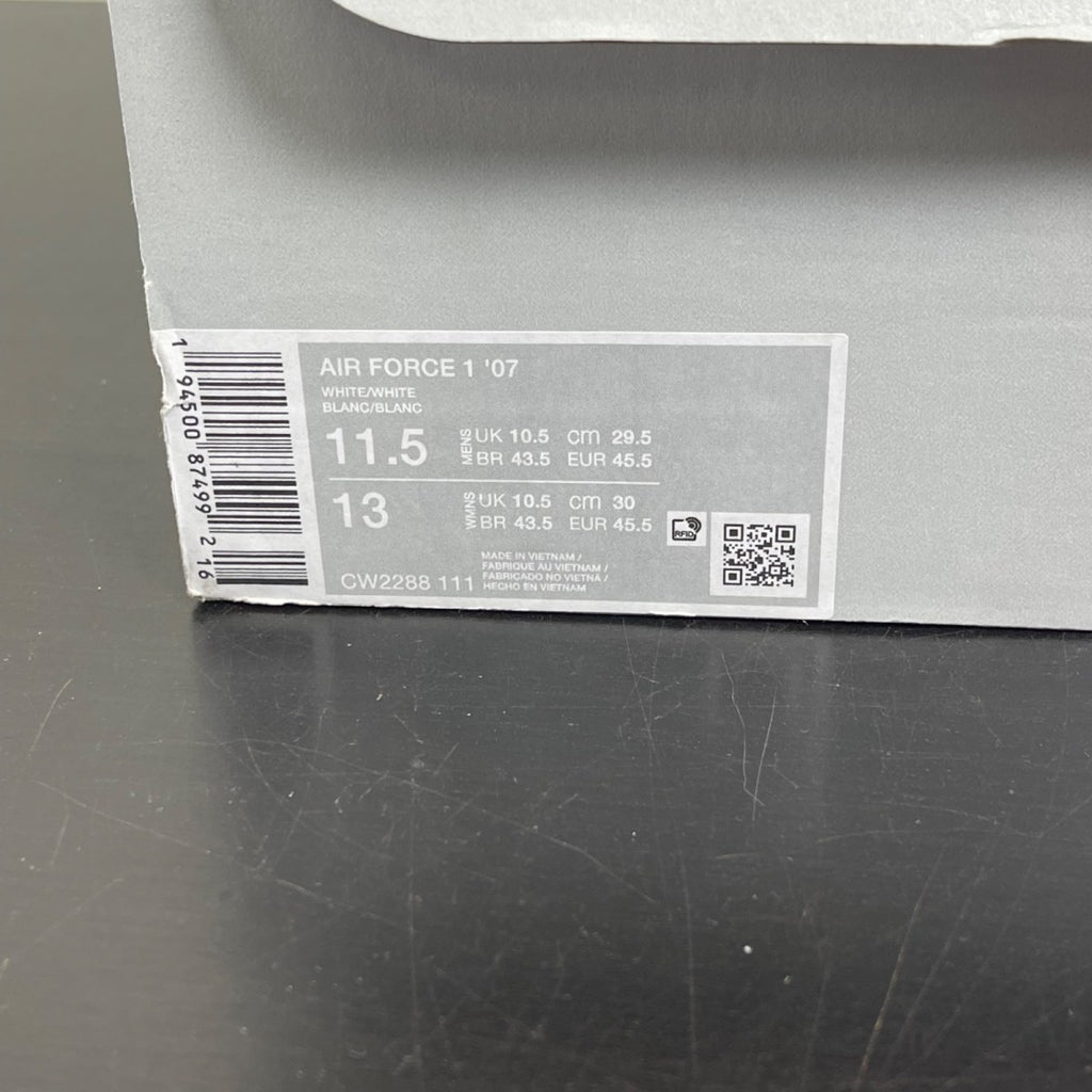 Nike Air Force 1 Low '07 White 11.5 (Moderately Worn Pre-Owned)NikeWhite/White - Image 7