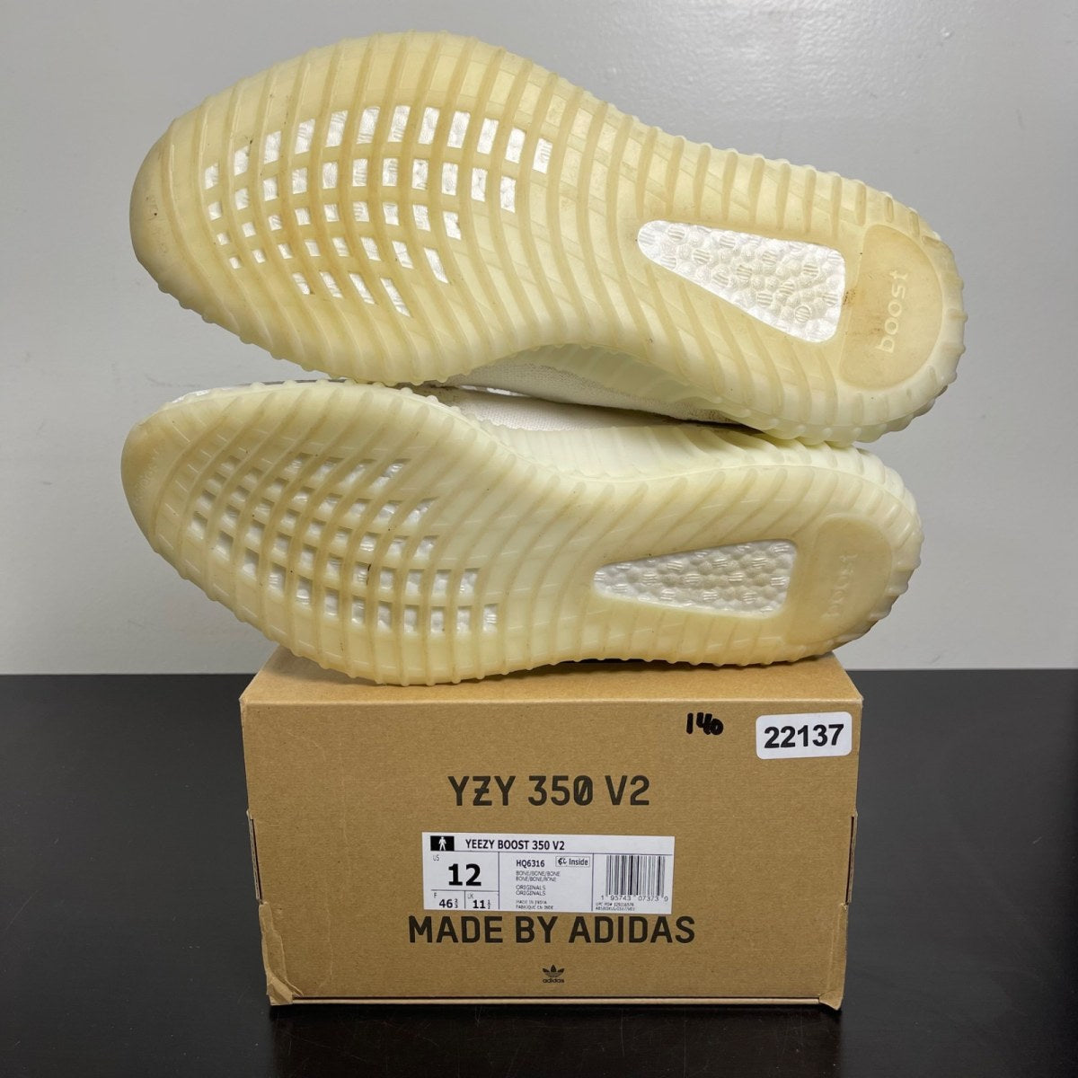 adidas Yeezy Boost 350 V2 Bone 12 (Moderately Worn Pre-Owned)adidasBone/Bone/Bone - Image 5