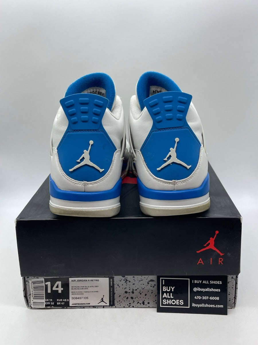 Jordan 4 Retro Military Blue (2012) 14 (Heavily Worn Pre-Owned) - Image 3