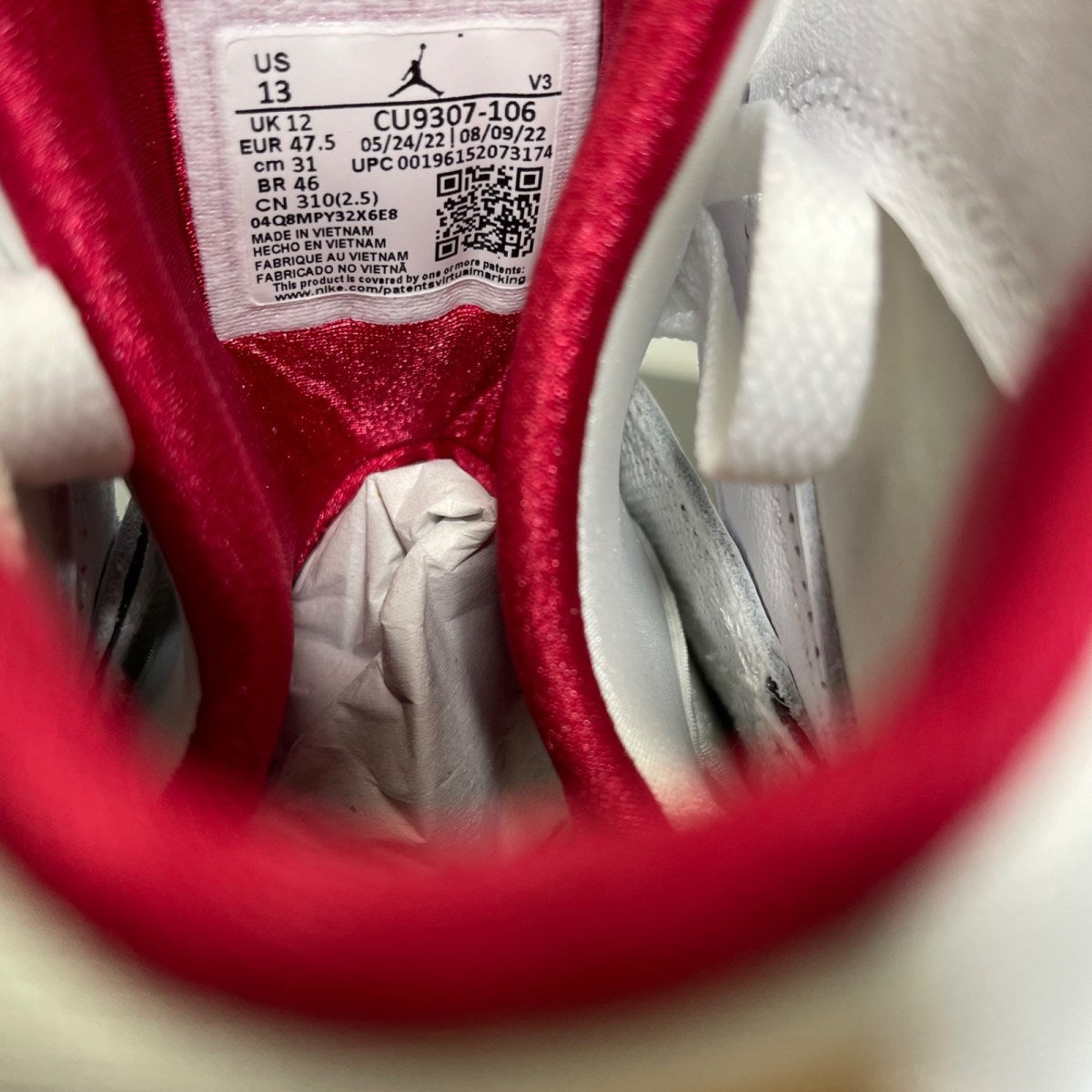 Jordan 7 Retro Cardinal (2022) 13 (New Pre-Owned)JordanWhite/Black/Cardinal Red/Chutney - Image 6