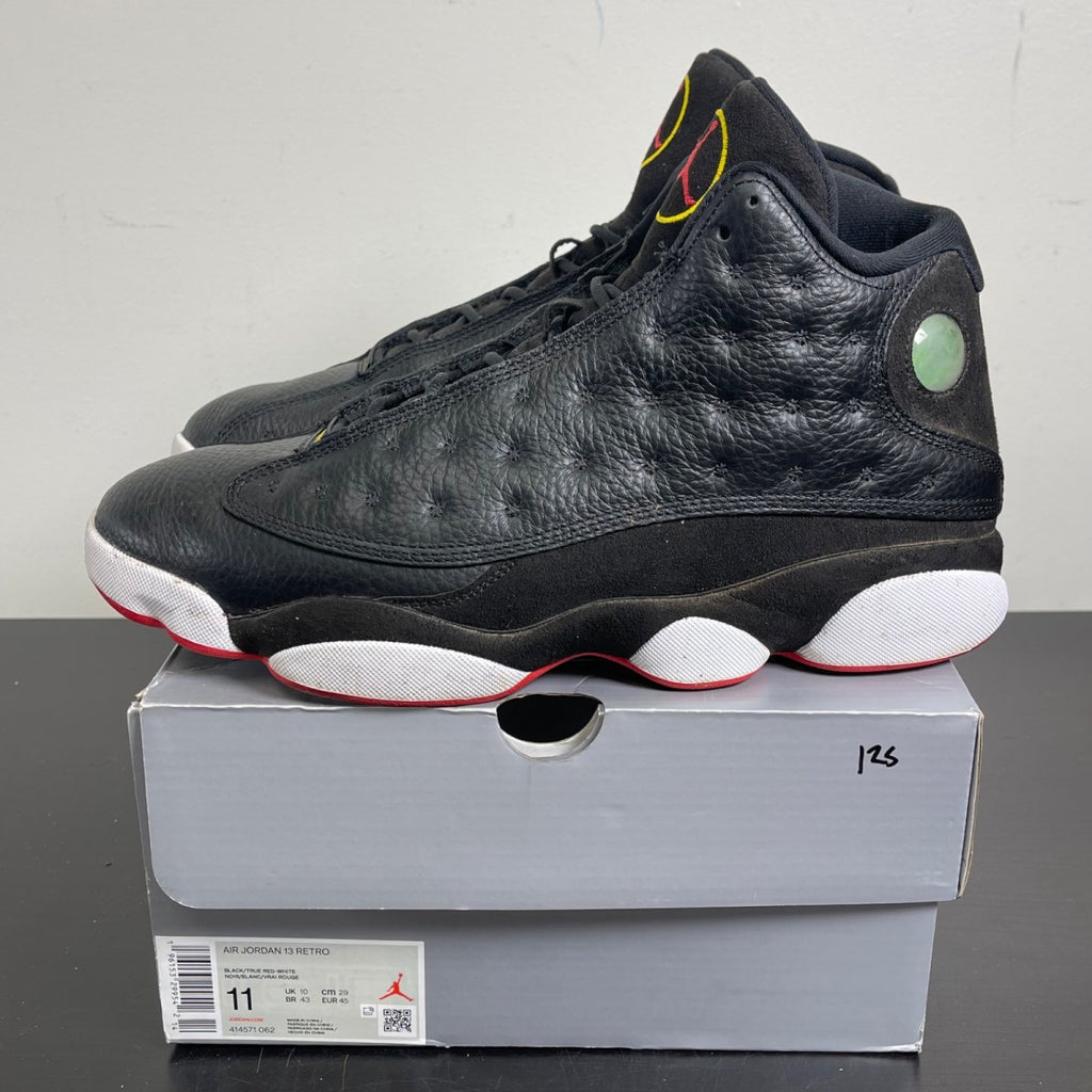 Jordan 13 Retro Playoffs (2023) 11 (Moderately Worn Pre-Owned)JordanBlack/Varsity Red-White-Vibrant Yellow - Image 3