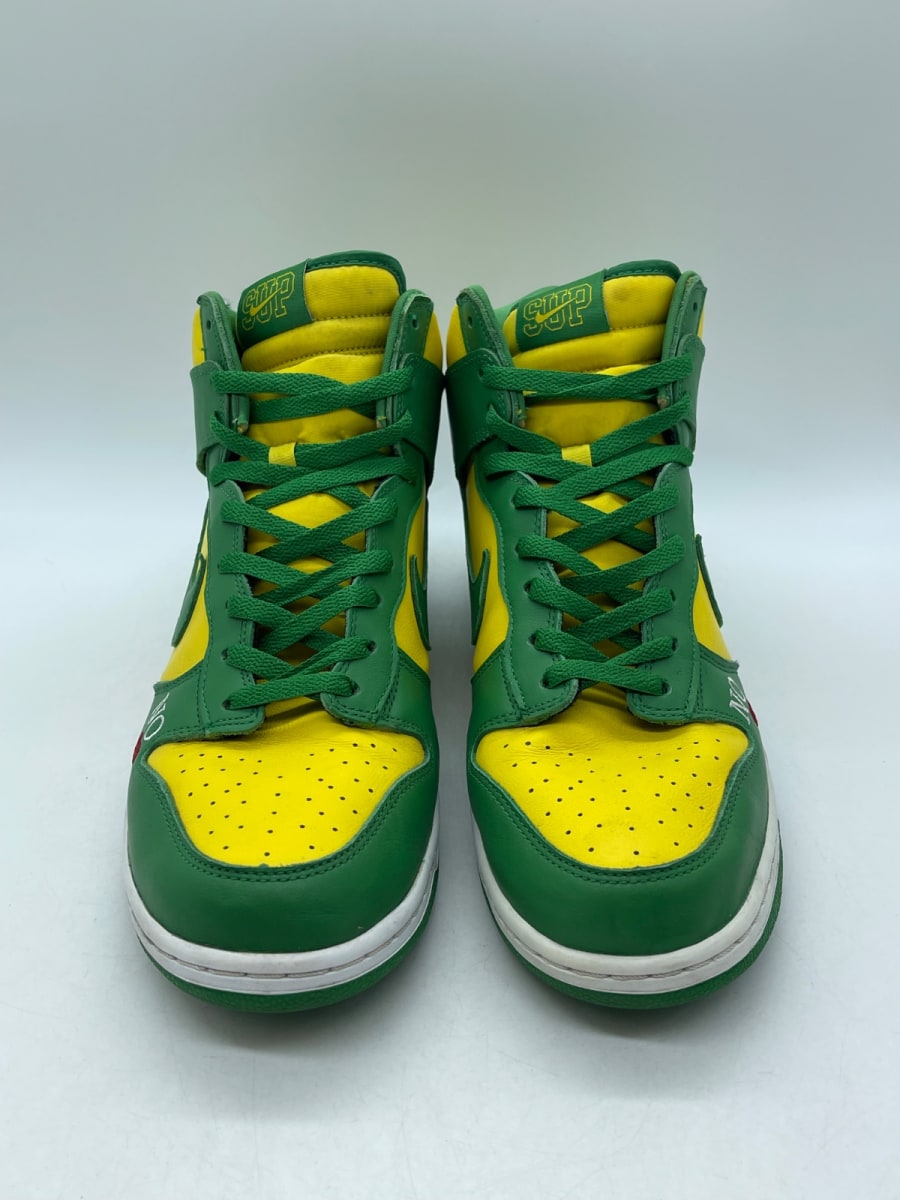 Nike SB Dunk High Supreme By Any Means Brazil 12 (Moderately Worn Pre-Owned)NikeVarsity Maize/Pine Green-White - Image 2