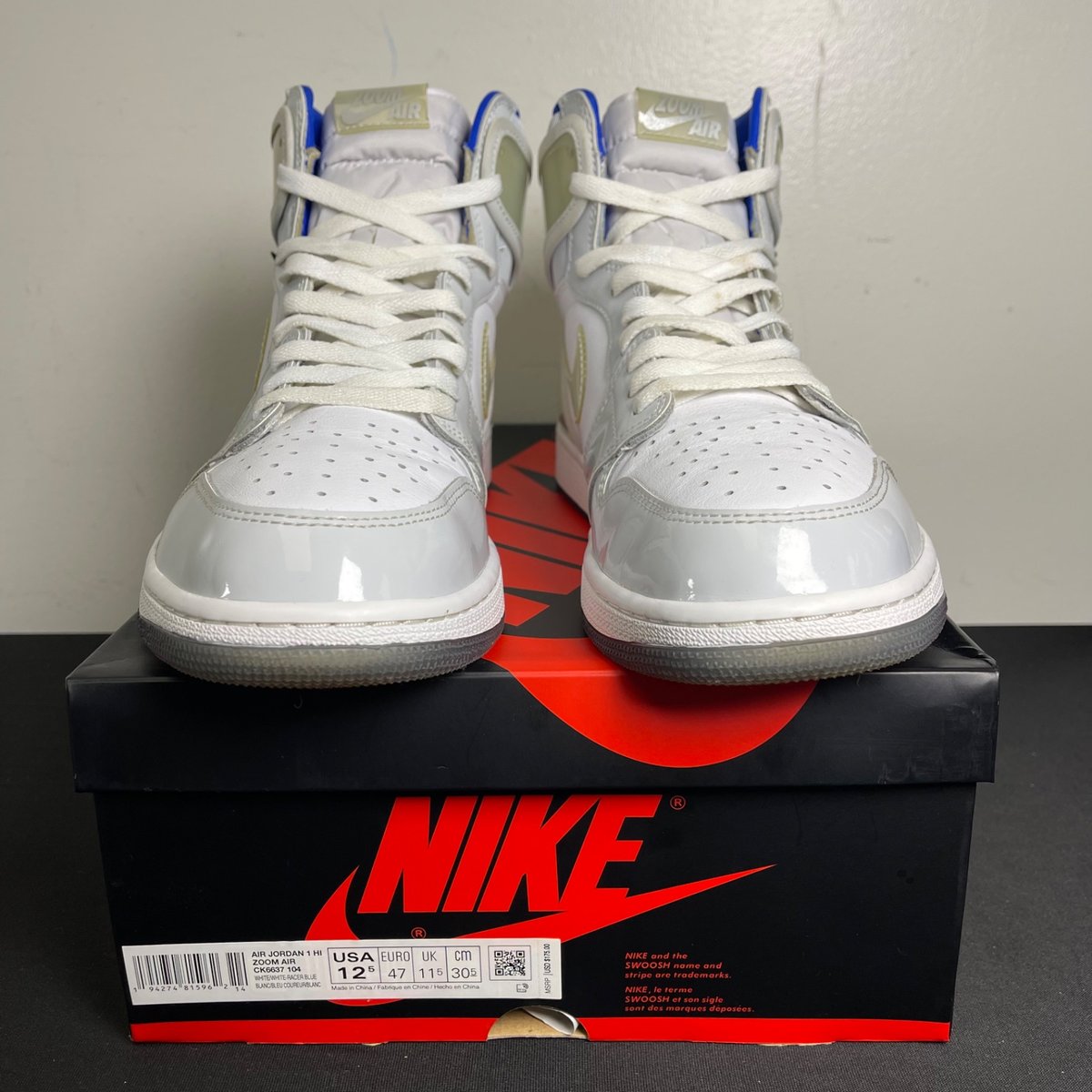 Jordan 1 Retro High Zoom White Racer Blue (Size 12.5) - aux