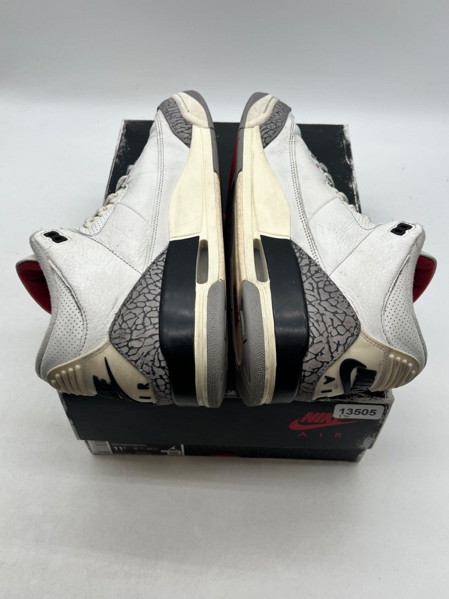 Jordan 3 Retro White Cement Reimagined 11.5 (Heavily Worn Pre-Owned)JordanSummit White/Fire Red/Black/Cement Grey - Image 9