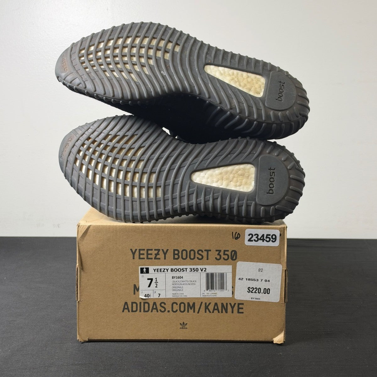 adidas Yeezy Boost 350 V2 Core Black White (Size 7.5) - Image 6