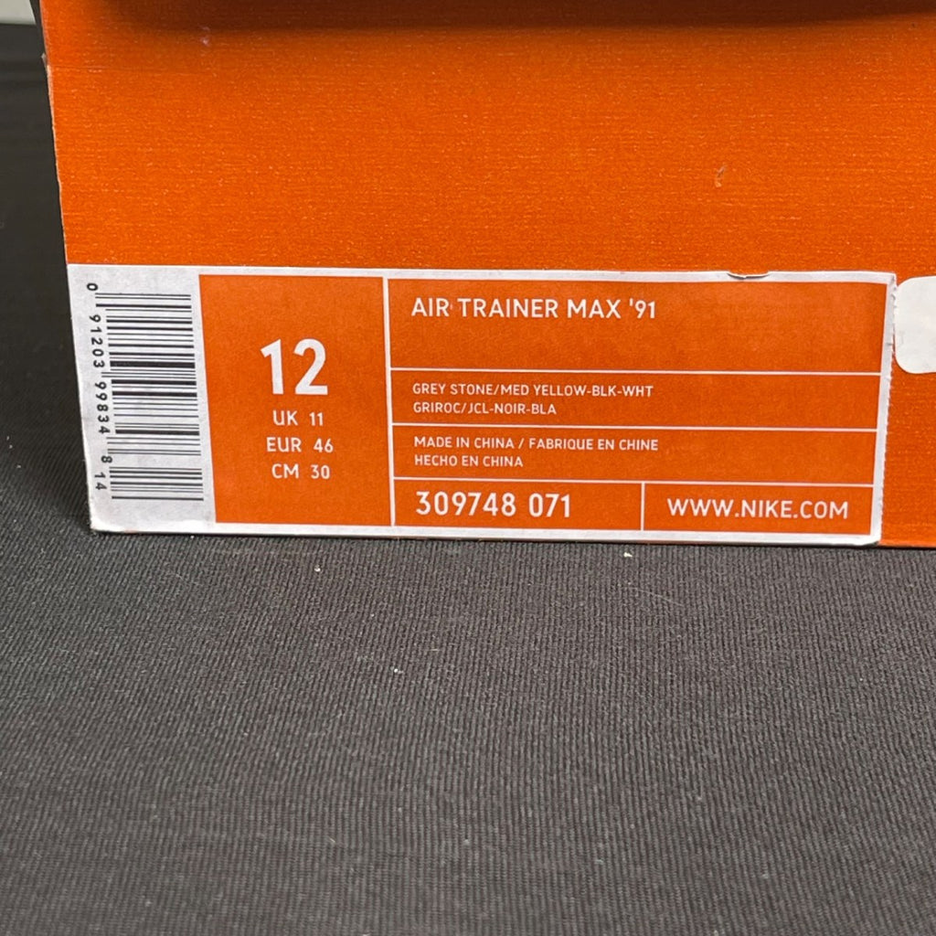 Nike Air Trainer Max 91 Grey Stone Medium Yellow (2004) (Size 12) - Image 7