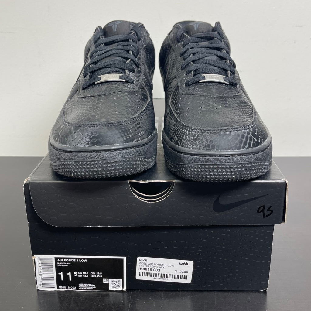 Nike Air Force 1 Low Kobe Bryant Forever Black 11.5 (Moderately Worn Pre-Owned)NikeBlack/Black - Image 2