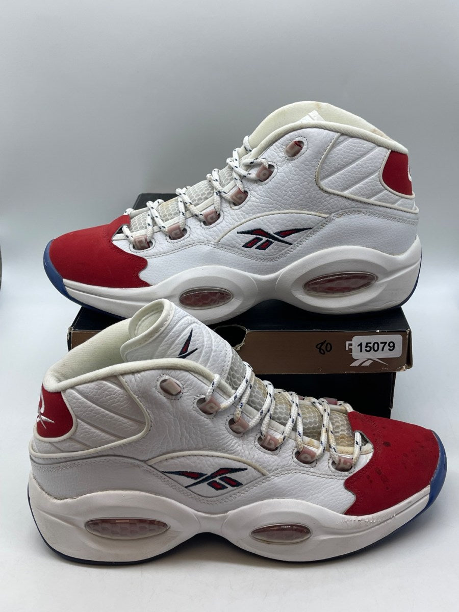 Reebok Question Mid Red Toe 25th Anniversary 11 (Moderately Worn Pre-Owned)ReebokWhite/White-Red - Image 1
