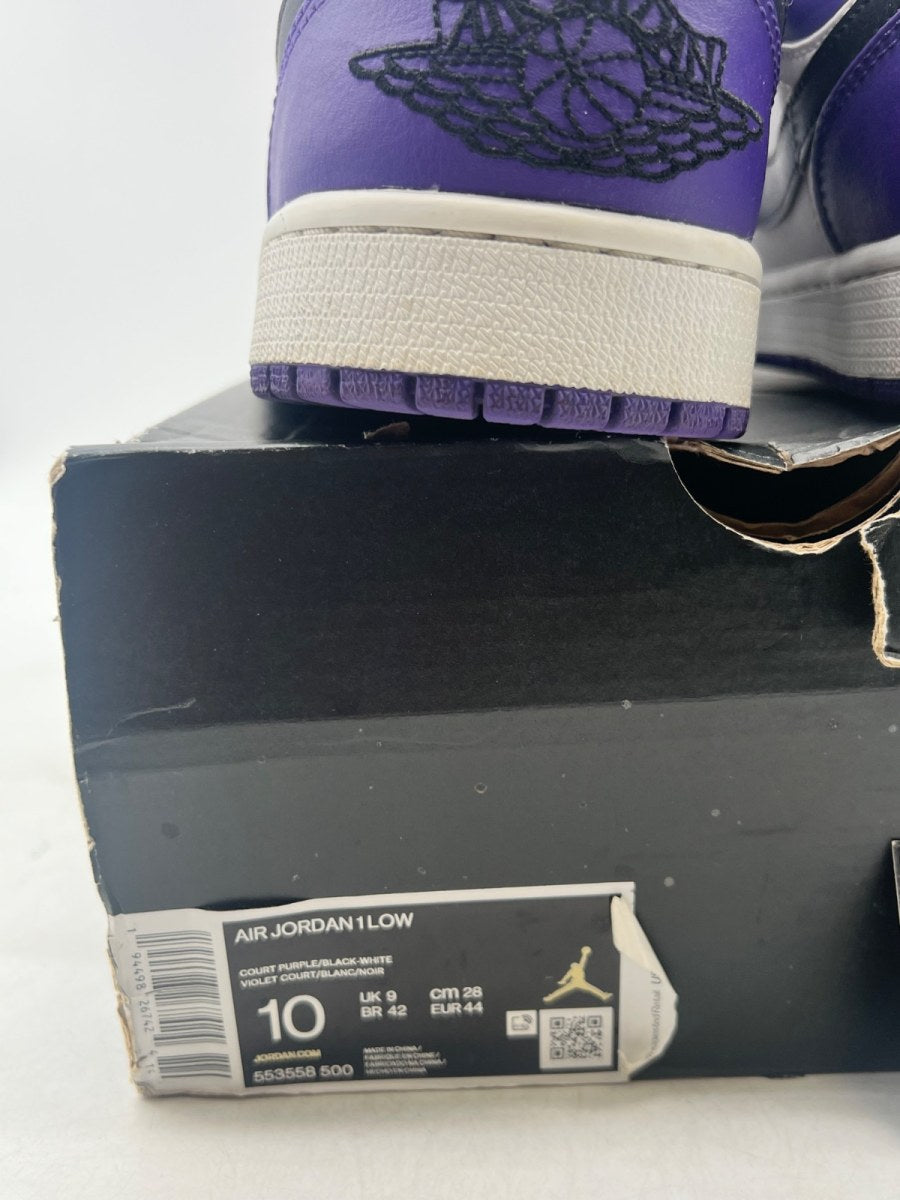 Jordan 1 Low Court Purple White 10 (Moderately Worn Pre-Owned) - Image 6