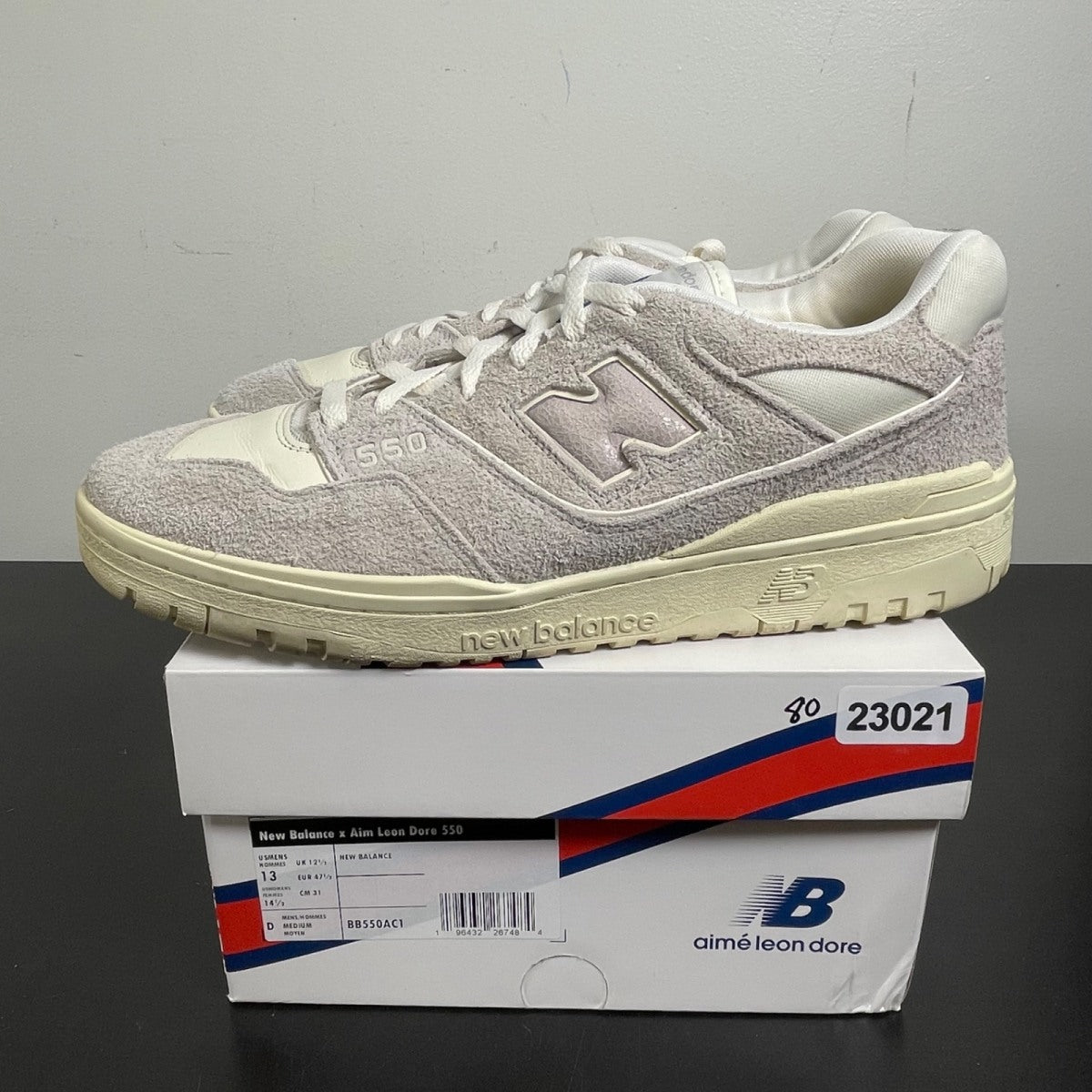 New Balance 550 Aime Leon Dore Grey Suede 13 (Moderately Worn Pre-Owned)New BalanceGrey/White/Blue - Image 3
