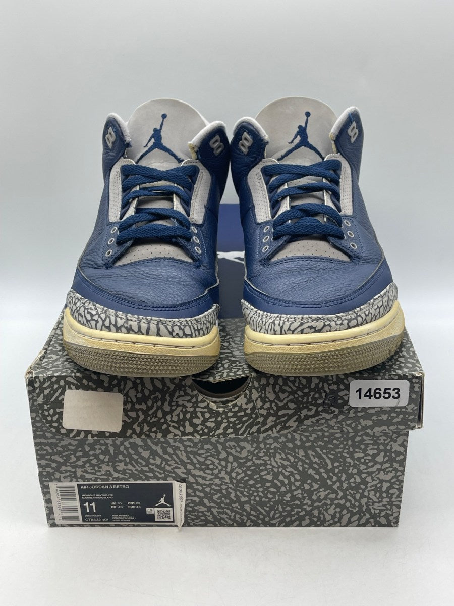Jordan 3 Retro Georgetown (2021) 11 (Moderately Worn Pre-Owned)JordanMidnight Navy/Cement Grey-White - Image 2