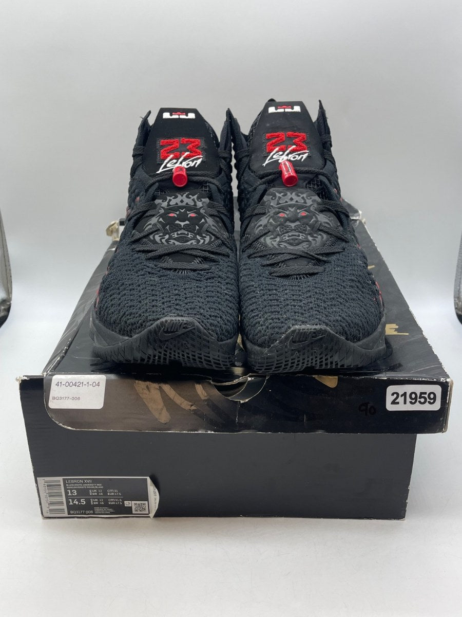 Nike LeBron 17 Infrared 13 (Moderately Worn Pre-Owned)NikeBlack/University Red-White - Image 2