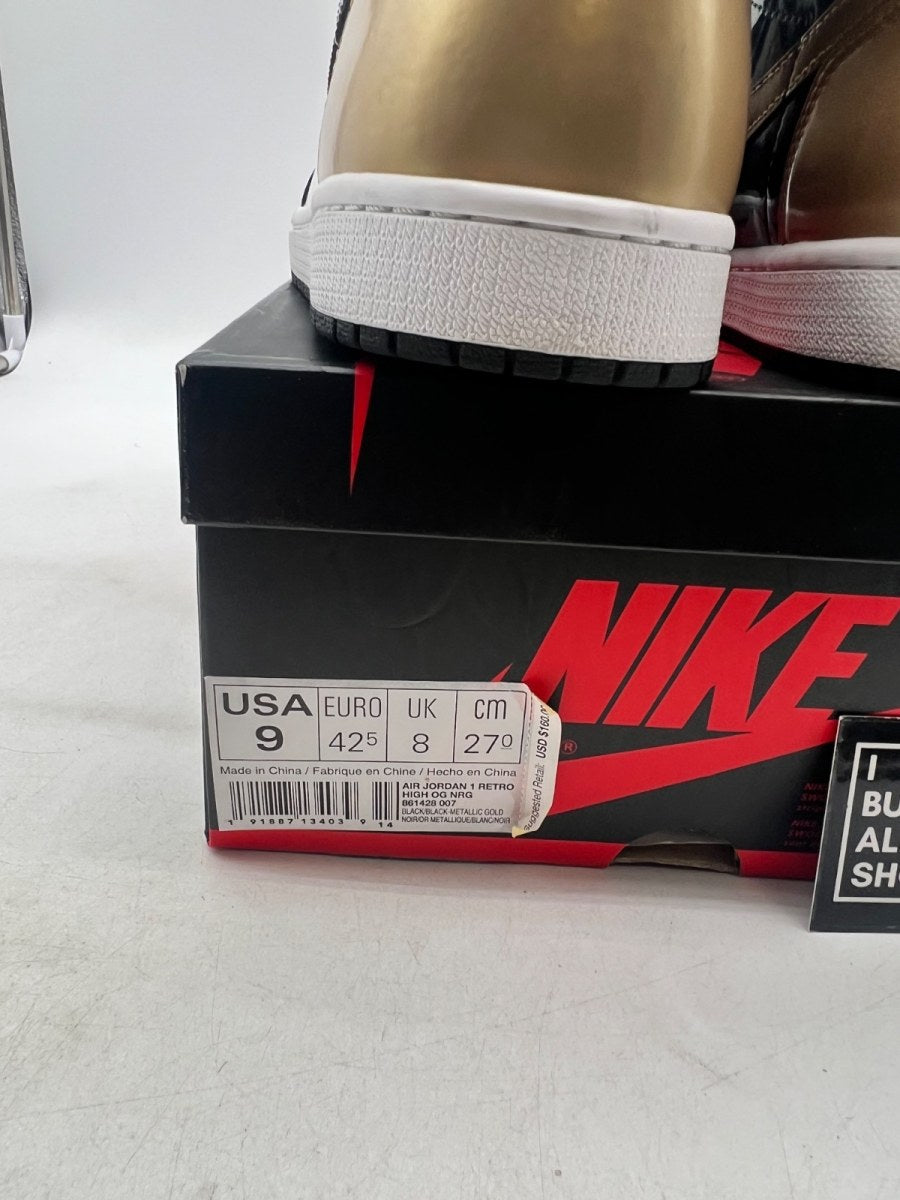 Jordan 1 Retro High NRG Patent Gold Toe 9 (Lightly Worn Pre-Owned) - Image 4