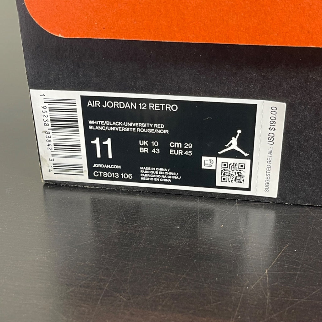 Jordan 12 Retro Twist 11 (Moderately Worn Pre-Owned)JordanWhite/Black-University Red - Image 7