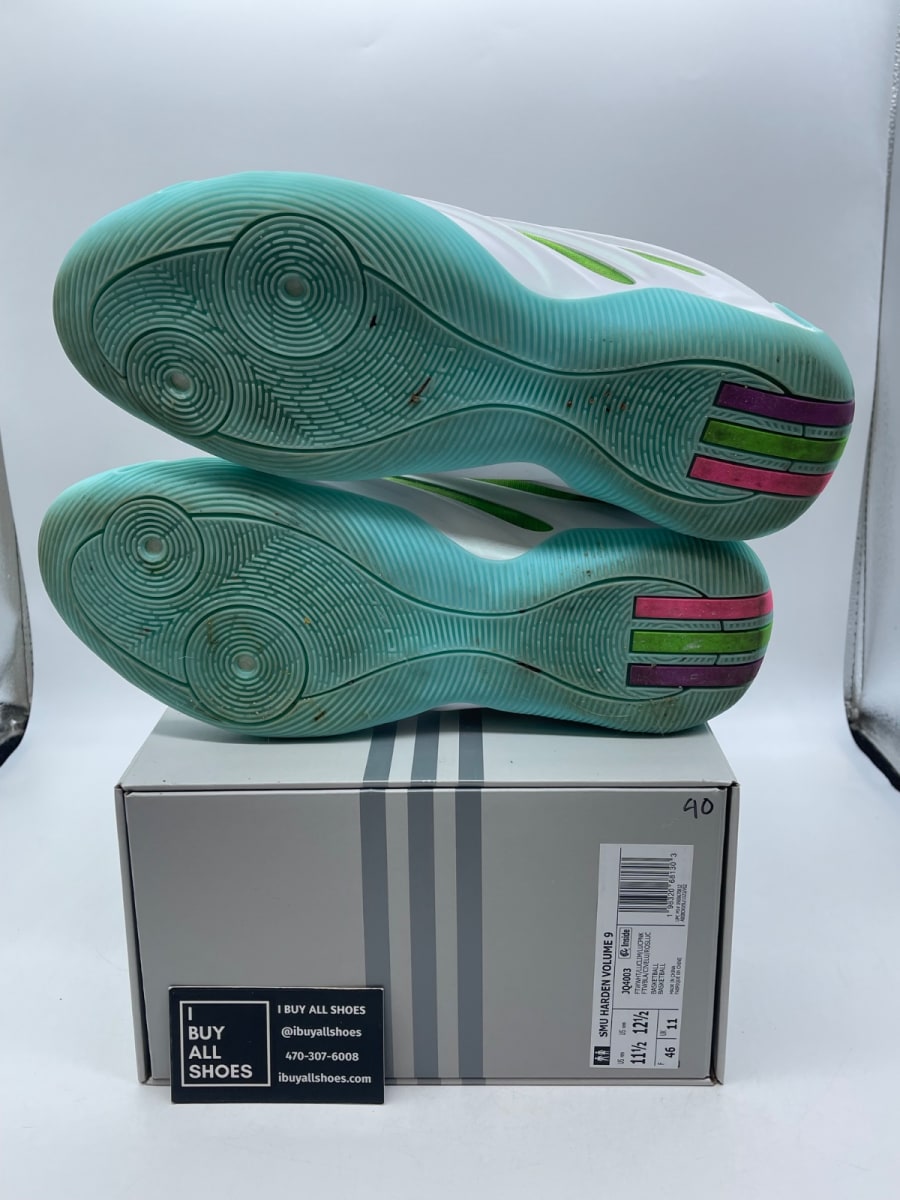 Jalen Williams x adidas Harden Vol. 9 'White Lucid Lime Pink' 11.5 (Moderately Worn Pre-Owned) - Image 7