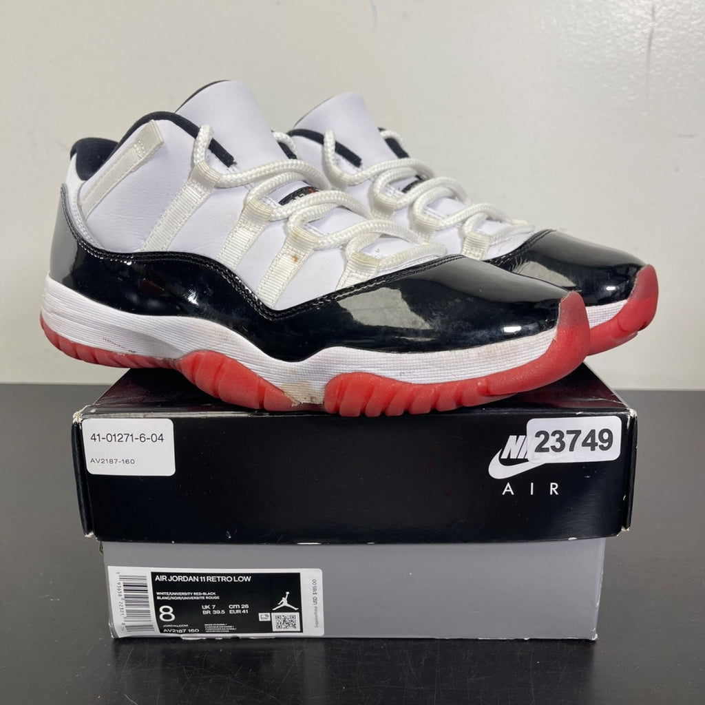 Jordan 11 Retro Low Concord Bred 8 (Moderately Worn Pre-Owned)JordanWhite/Gym Red-Black-True Red - Image 1