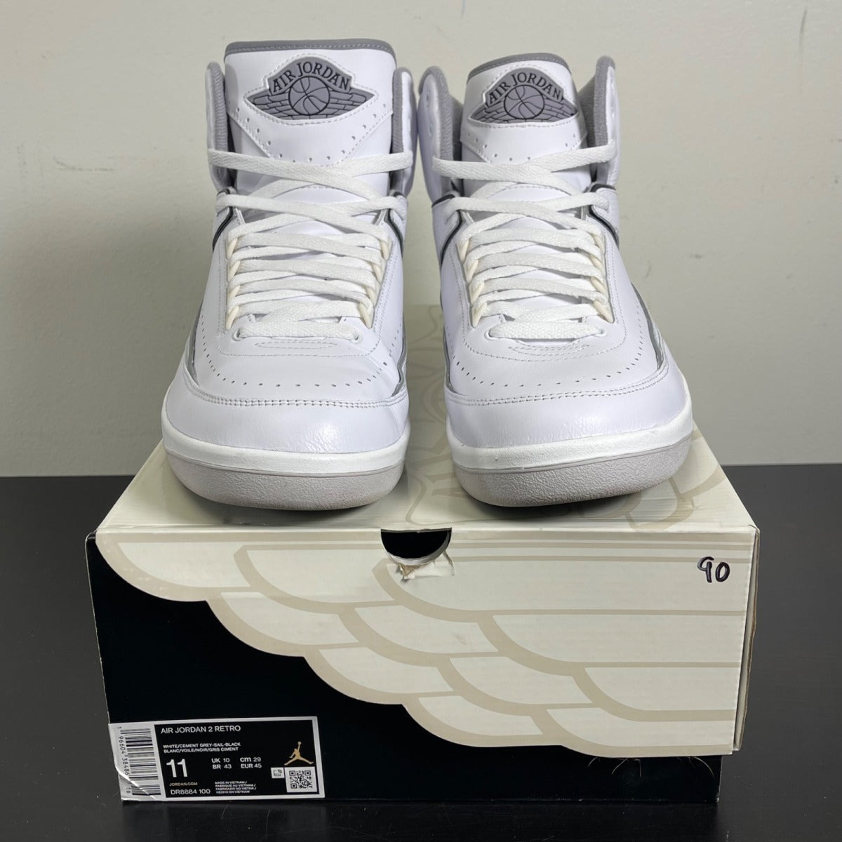 Jordan 2 Retro Cement Grey 11 (Moderately Worn Pre-Owned)JordanWhite/Cement Grey/Sail/Black - Image 2