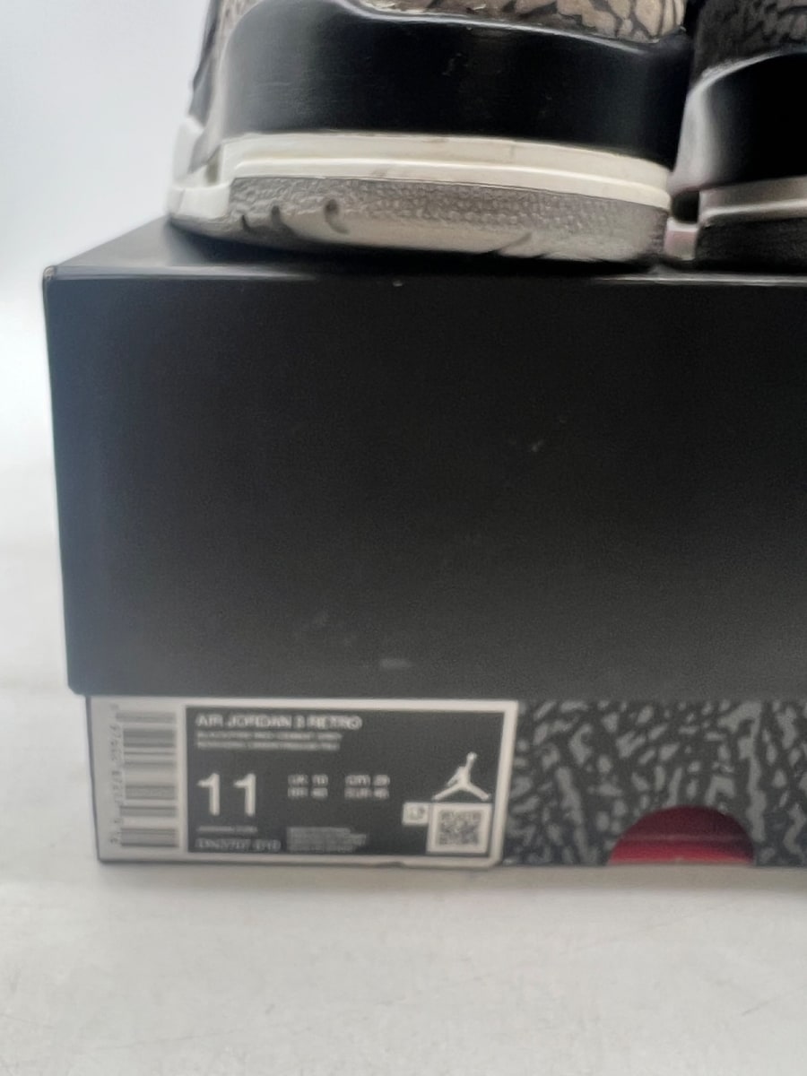 Jordan 3 Retro OG Black Cement (2024) 11 (Heavily Worn Pre-Owned) - Image 6