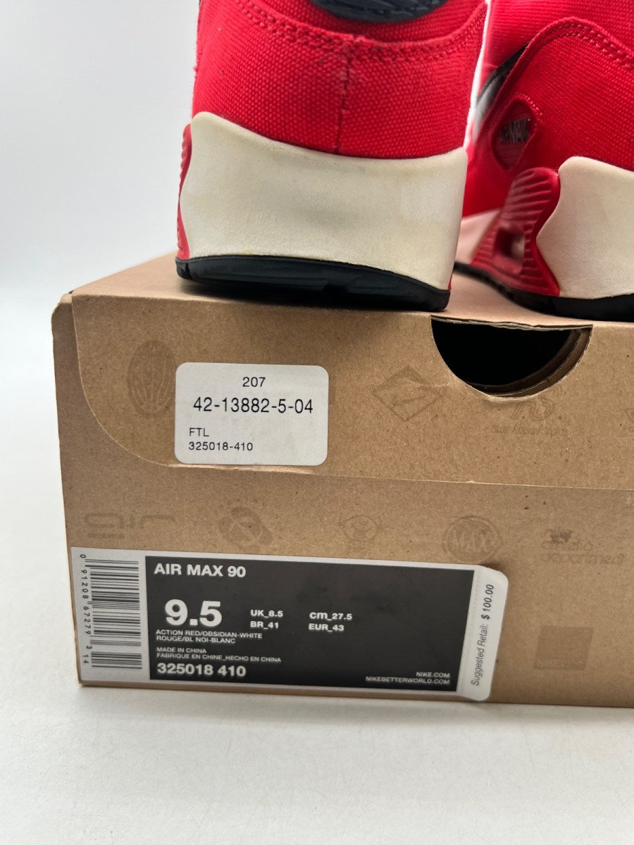 Nike Air Max 90 Action Red 9.5 (Lightly Worn Pre-Owned)NikeAction Red/Black - Image 6