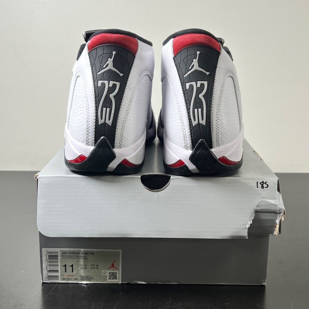 Jordan 14 Retro Black Toe (2024) 11 (Lightly Worn Pre-Owned)JordanWhite/Varsity Red/Black/Metallic Silver - Image 4