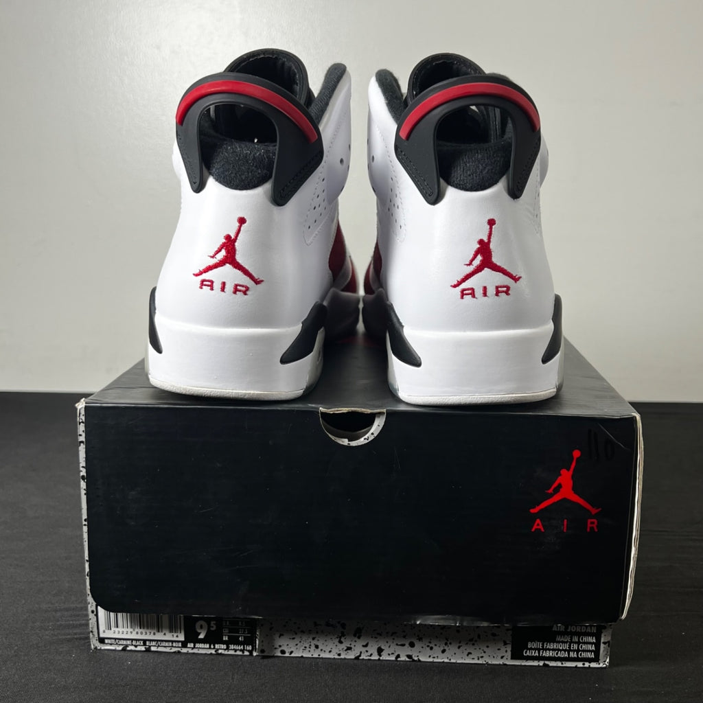 Jordan 6 Retro Carmine (2014) 9.5 (Lightly Worn Pre-Owned)JordanWhite/Carmine-Black - Image 4
