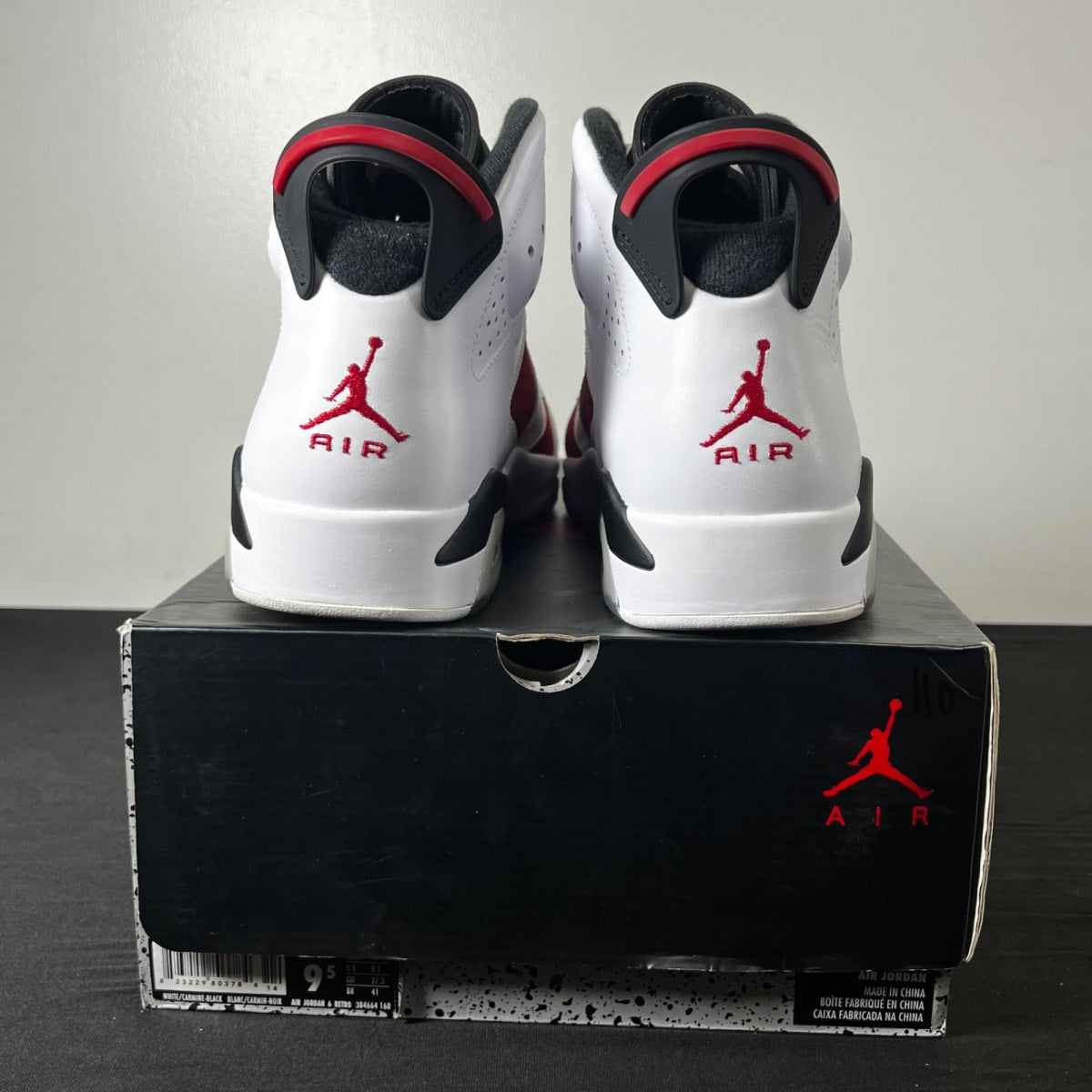 Jordan 6 Retro Carmine (2014) 9.5 (Lightly Worn Pre-Owned)JordanWhite/Carmine-Black - Image 4