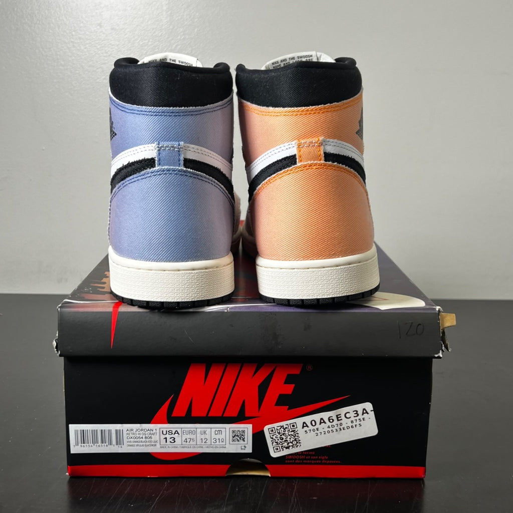 Jordan 1 Retro High OG Skyline 13 (Lightly Worn Pre-Owned)JordanVivid Orange/Black/Iced Lilac/True Blue/Sail - Image 5