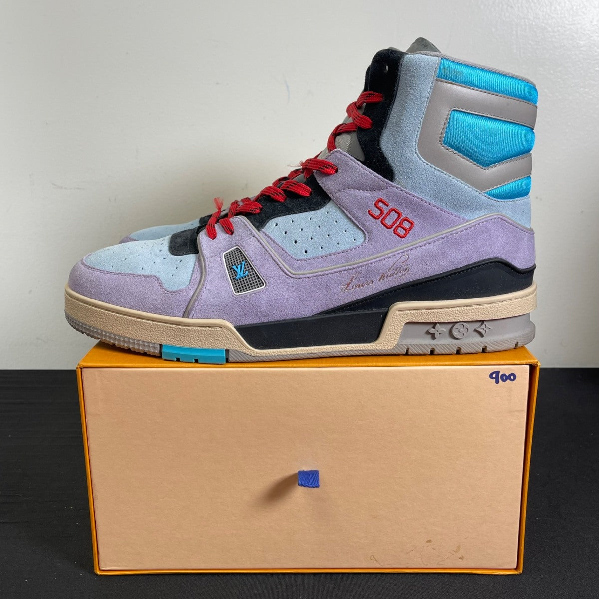 Louis Vuitton Trainer Sneaker Boot Purple 10 (Moderately Worn Pre-Owned)Louis VuittonMulticolor - Image 3