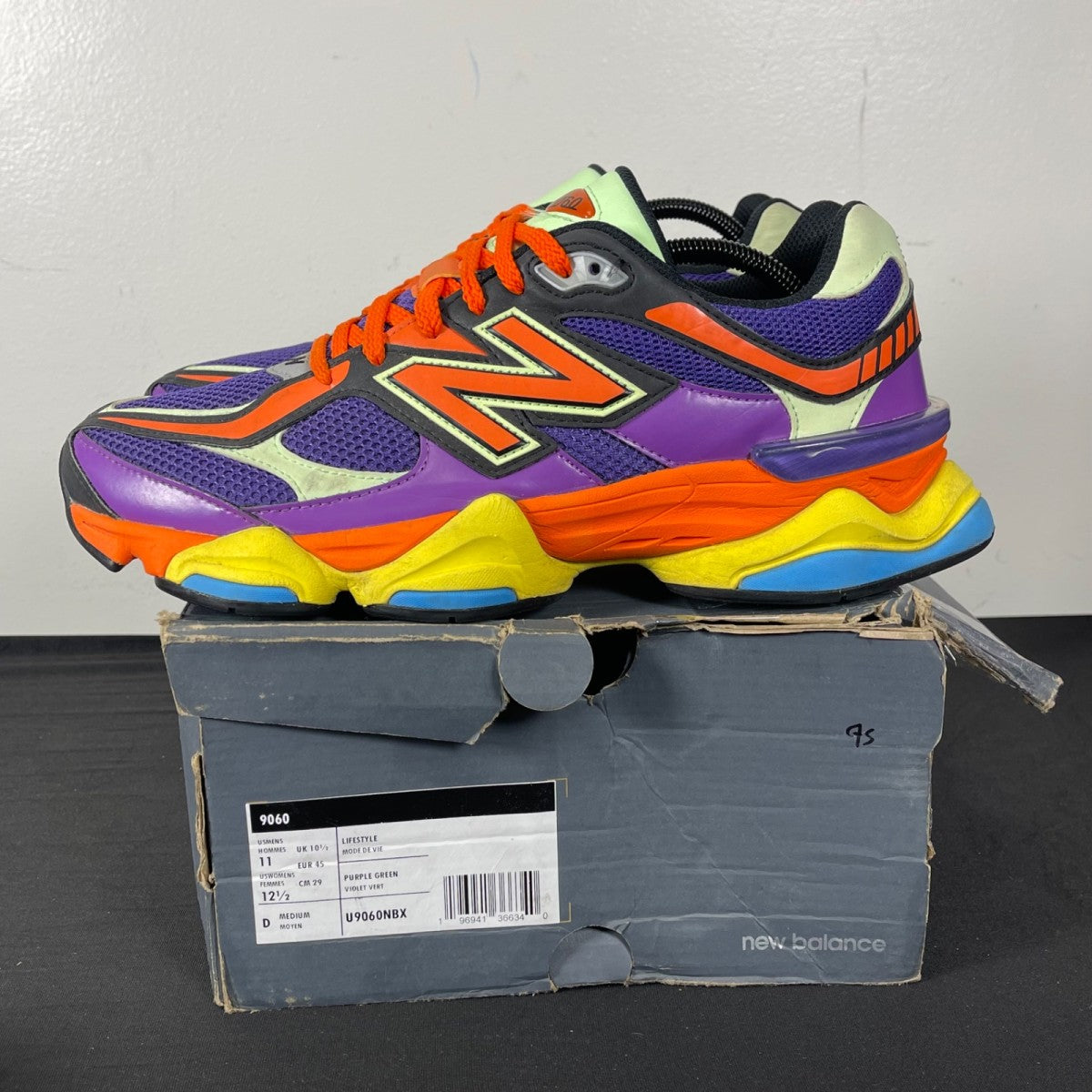 New Balance 9060 Prism Purple 11 (Moderately Worn Pre-Owned)New BalancePrism Purple/Vibrant Spring Glow - Image 3
