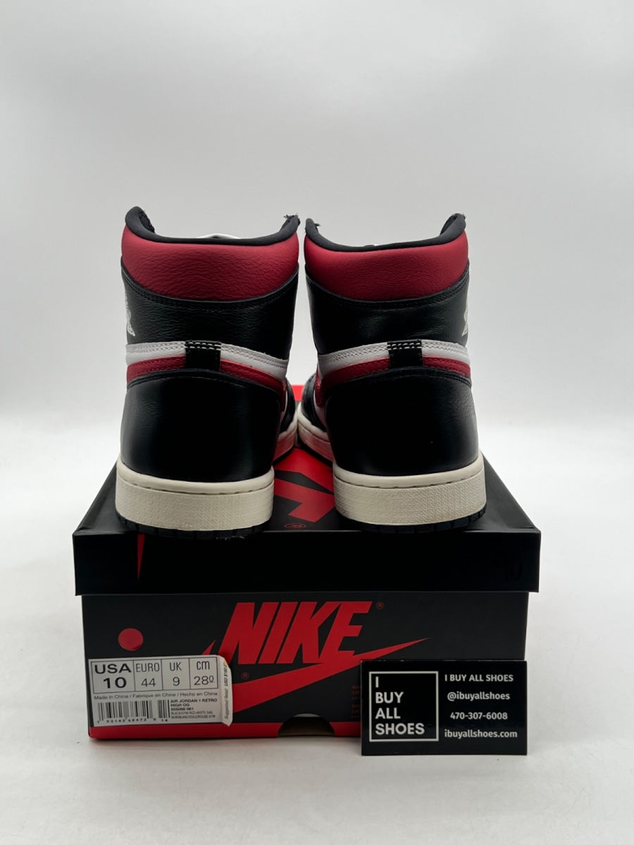 Jordan 1 Retro High Black Gym Red 10 (Lightly Worn Pre-Owned) - Image 5