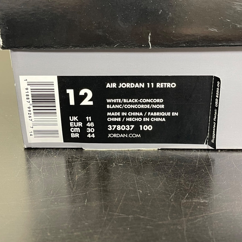 Jordan 11 Retro Concord (2018) 12 (Moderately Worn Pre-Owned)JordanWhite/Black-Concord - Image 7