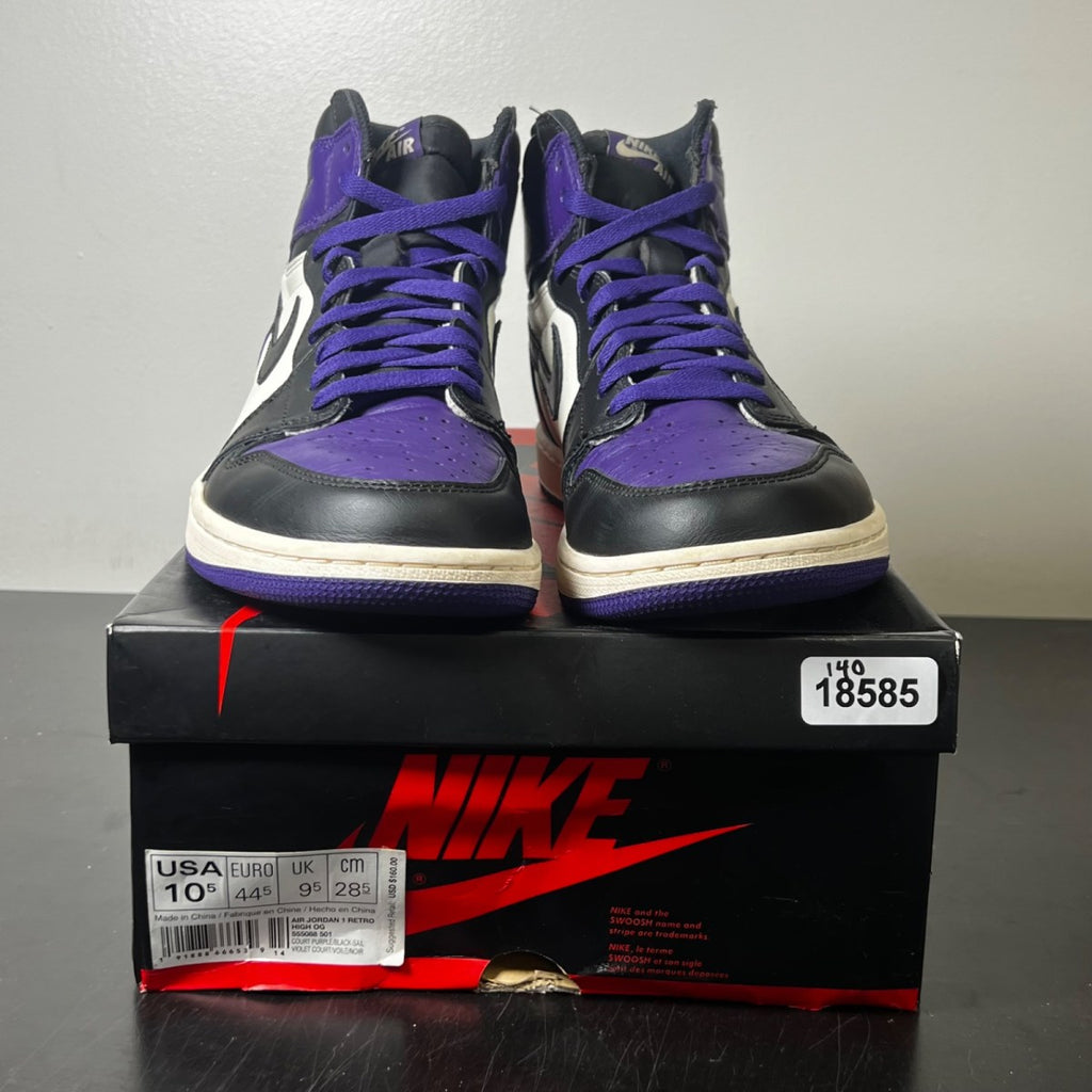 Jordan 1 Retro High Court Purple 10.5 (Moderately Worn Pre-Owned)JordanCourt Purple/Black-Sail - Image 2