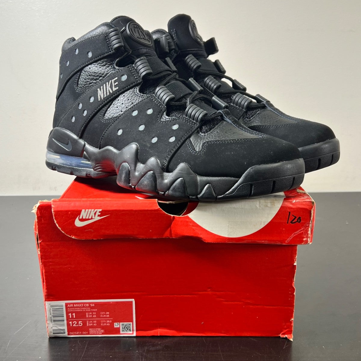 Nike Air Max 2 CB '94 Triple Black 11 (Lightly Worn Pre-Owned)NikeBlack/Black-Black - Image 1