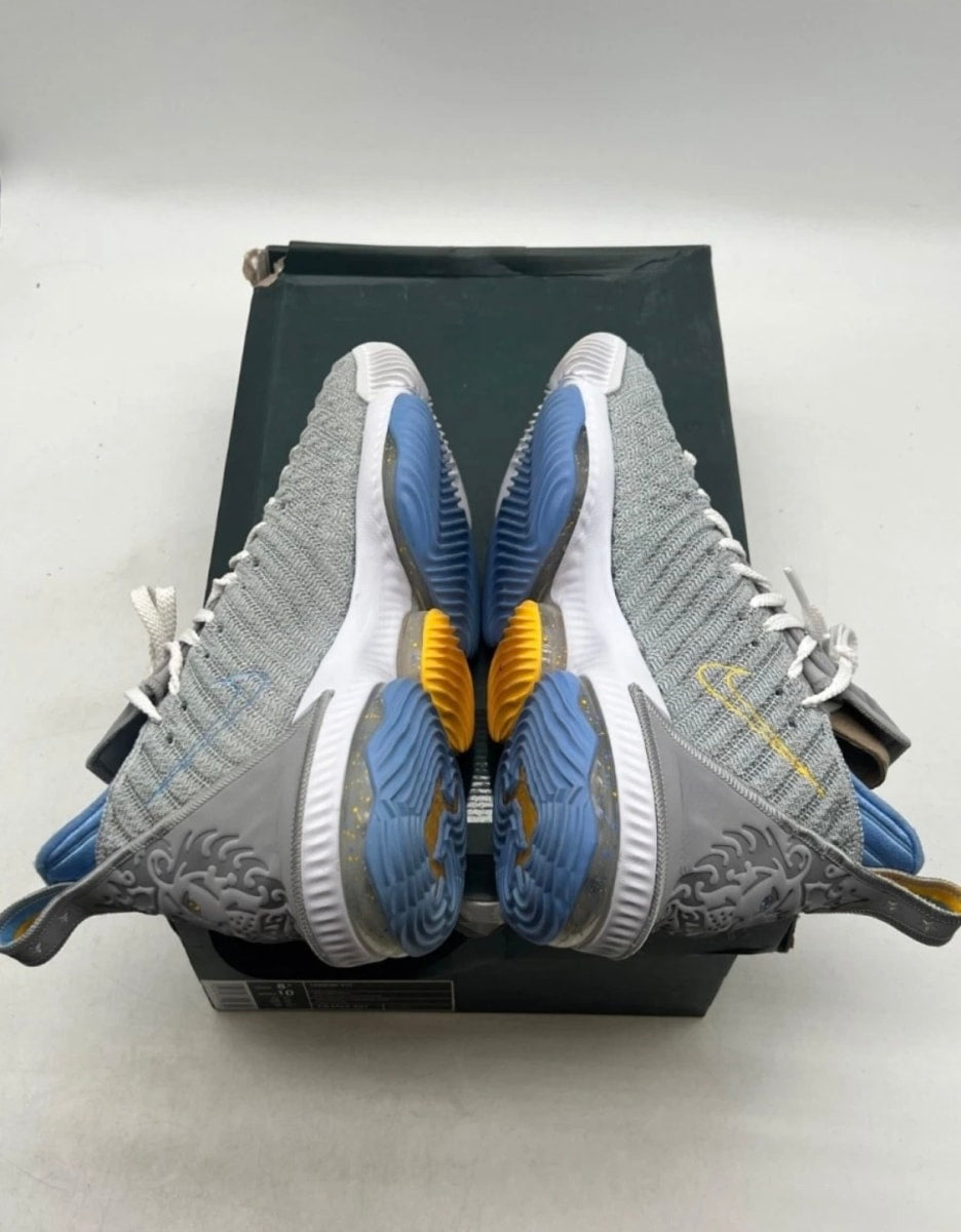 Nike LeBron 16 MPLS Lakers 8.5 (Lightly Worn Pre-Owned)NikeWolf Grey/White-University Blue - Image 9