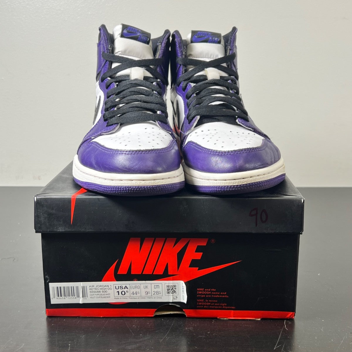 Jordan 1 Retro High Court Purple White (Size 10.5) - Image 2