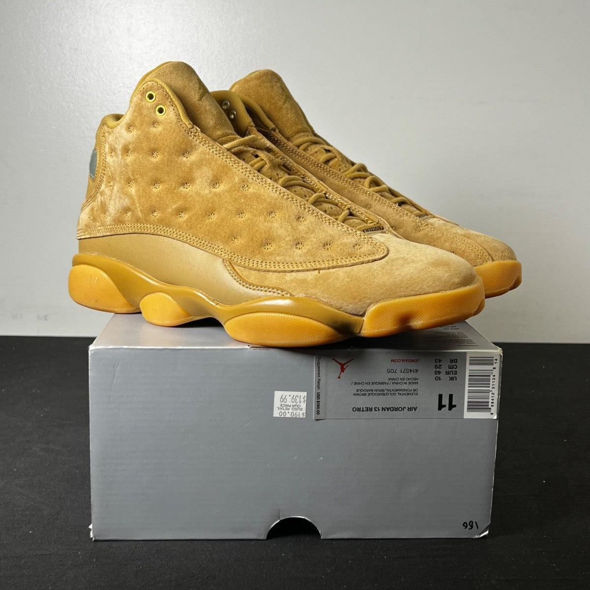 Jordan 13 Retro Wheat 11 (New Pre-Owned)JordanElemental Gold/Baroque Brown-Gum Yellow - Image 1