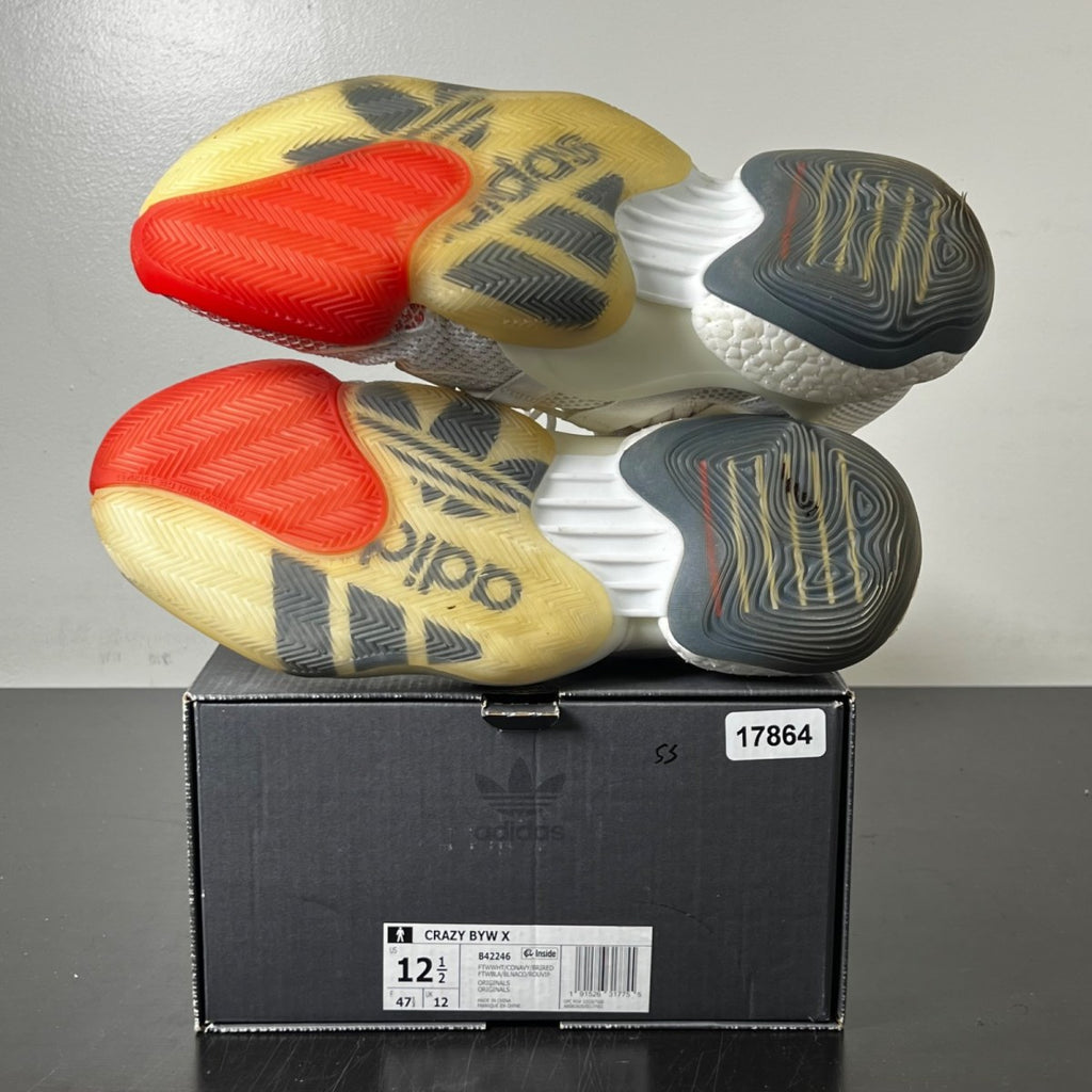 adidas Crazy BYW LVL X Daniel Arsham 12.5 (Lightly Worn Pre-Owned)adidasCloud White/Collegiate Navy/Bright Red - Image 6