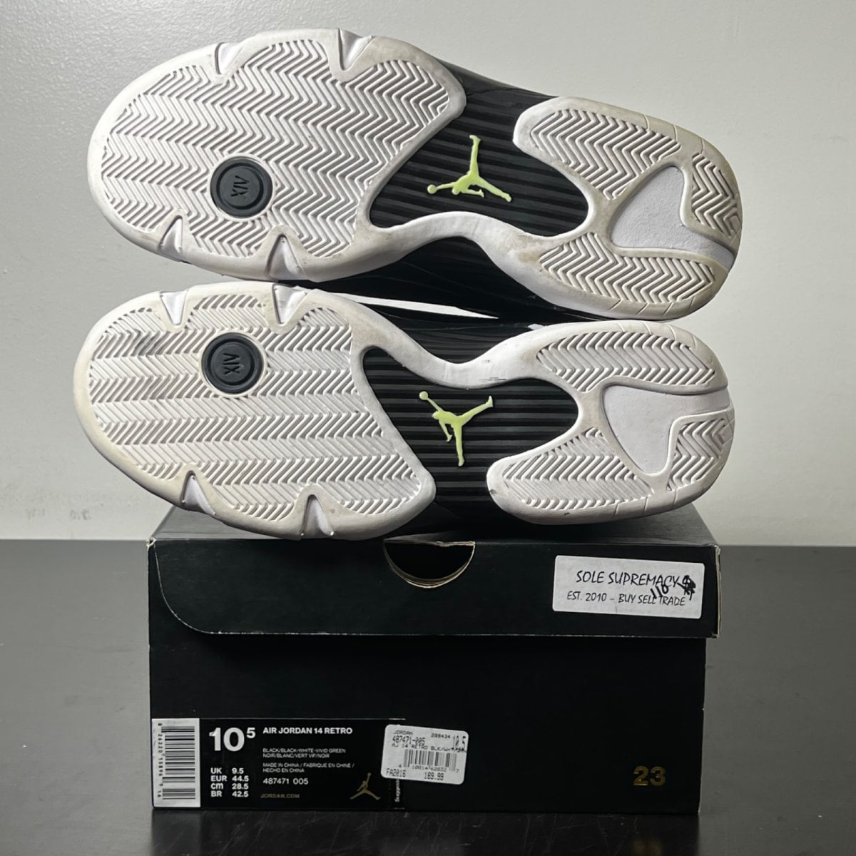 Jordan 14 Retro Indiglo (2016) 10.5 (Lightly Worn Pre-Owned)JordanBlack/White-Indiglo - Image 5