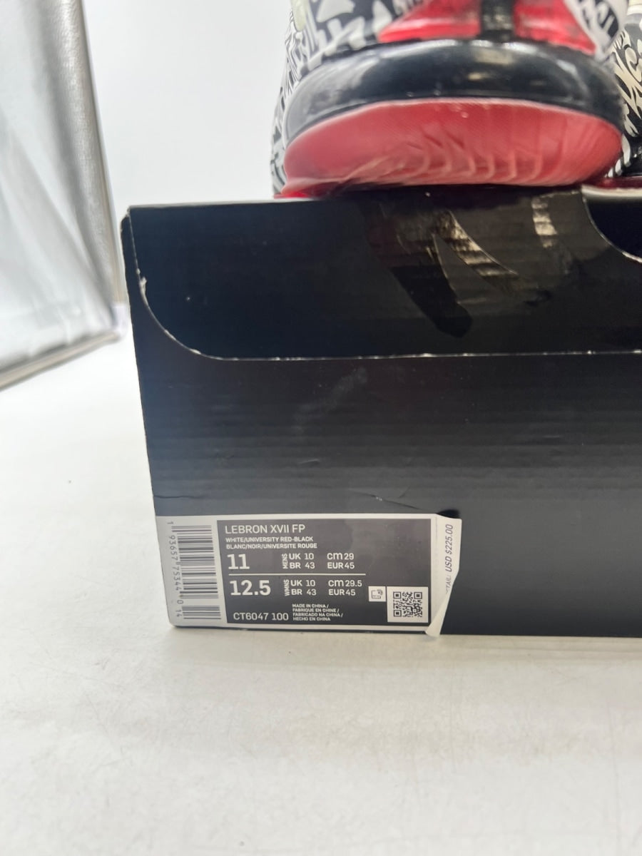 Nike LeBron 17 Graffiti 11 (Lightly Worn Pre-Owned)NikeWhite/University Red-Black - Image 4