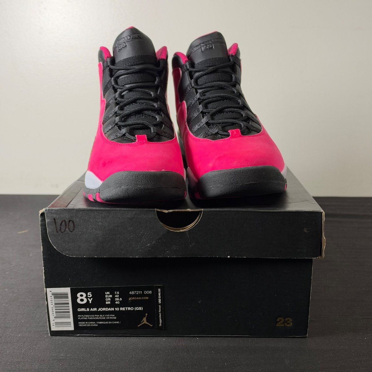 Jordan 10 Retro Vivid Pink (GS) (Size 8.5Y) - aux