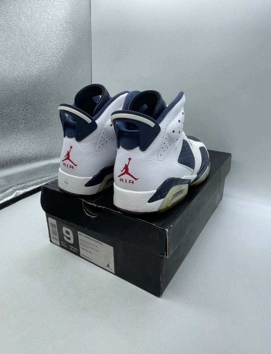 Jordan 6 Retro Olympic London (2012) 9 (Lightly Worn Pre-Owned)JordanWhite/Midnight Navy-Varsity Red - Image 5