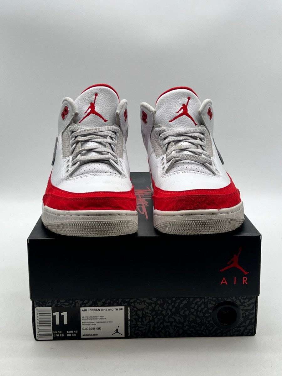 Jordan 3 Retro Tinker White University Red 11 (Moderately Worn Pre-Owned)JordanWhite/University Red-Neutral Grey - Image 2
