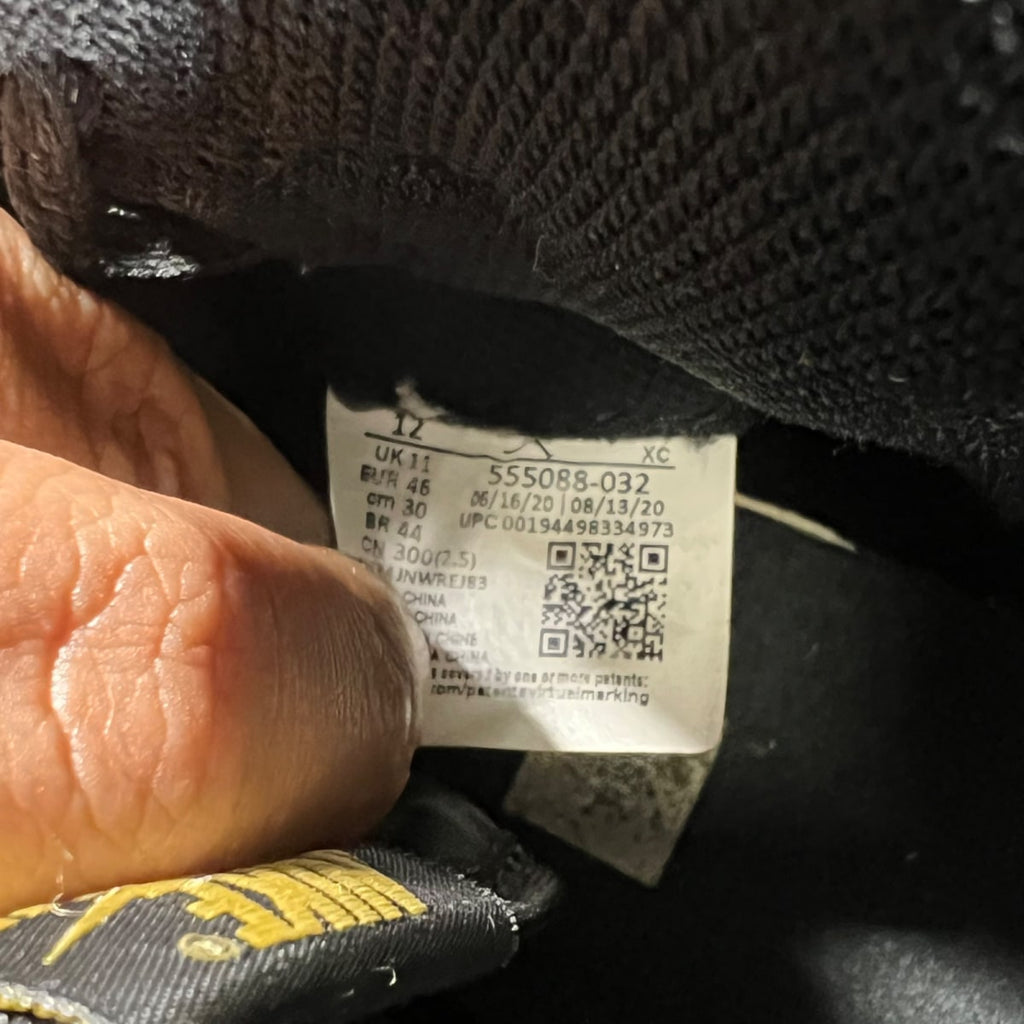 Jordan 1 Retro High Black Metallic Gold (2020) 12 (Heavily Worn Pre-Owned)JordanBlack/Black-Metallic Gold - Image 7